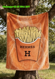 Hermès French Fries Flannel Fleece Throw Blanket IMG_5008